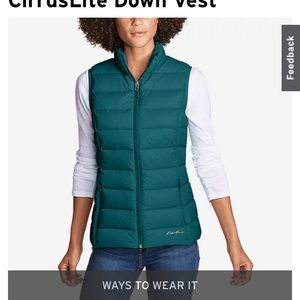 Eddie Bauer Cirruslite puffer vest! Size XS, dark teal